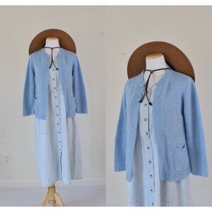 Vintage Powder Blue Granny Sweater | 80s acrylic sweater size S‎